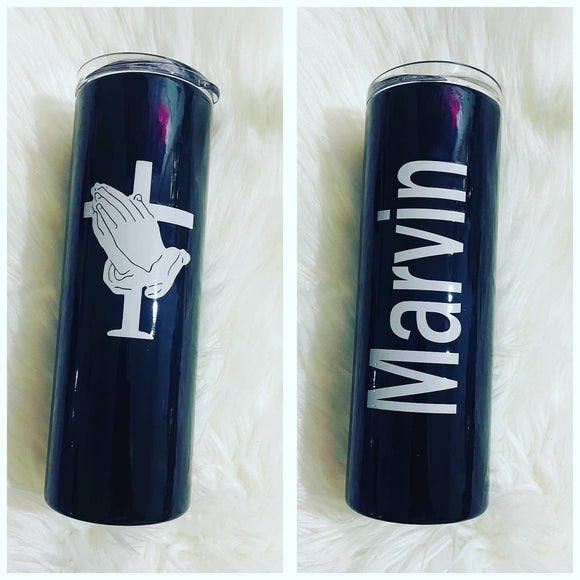 Praying Hand 20 oz Stainless Steel Skinny Tumbler