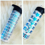 Custom Order 24 oz Clear Water Bottles