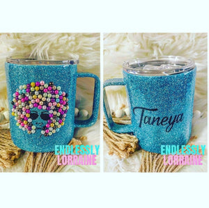 Glitter Goddess Stainless Steel Camper Mug 12 oz