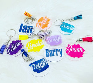 Acrylic keychain with vinyl name or text - Endlessly Lorraine