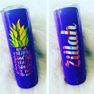 Pineapple 20 oz Stainless Steel Skinny Tumbler